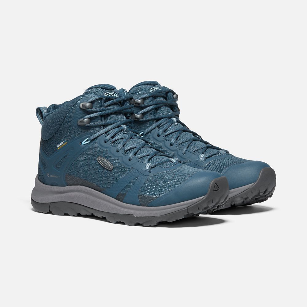 Botas de Seguridad Keen Mexico Azules - Mujer Terradora Ii Waterproof - WS5847609